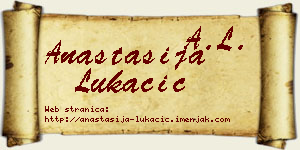 Anastasija Lukačić vizit kartica